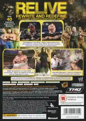 WWE Legends of WrestleMania (USA) box cover back